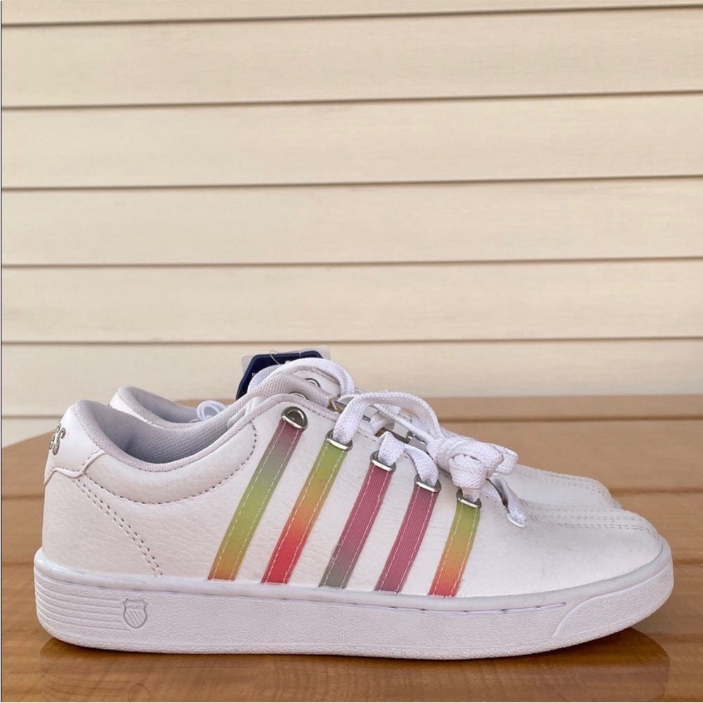 K-Swiss Women’s Tennis Shoes Size 6.5 White Color Striped - Picture 11 of 11